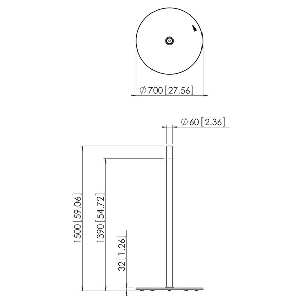 PFF 1550 LCD/Plasma lattiajalusta, hopea