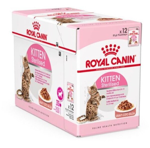 Royal Canin Kitten Sterilised Gravy, Wet food for cats, Kitten, 12 x 85g
