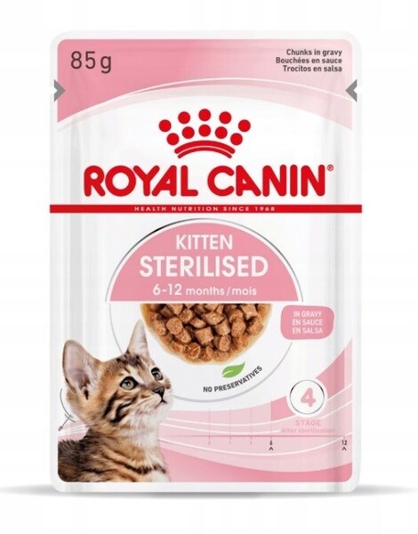 Royal Canin Kitten Sterilised Gravy, Wet food for cats, Kitten, 12 x 85g