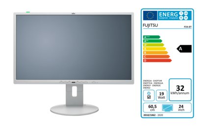 Fujitsu 23.8" P24-8, Full HD, IPS -n&auml;ytt&ouml;, Harmaa
