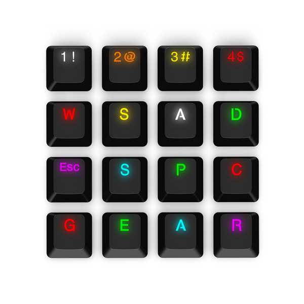 SilentiumPC Gear Keycap Set KC104 Black DBL Shot PBT