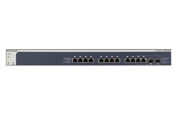 NETGEAR XS712T - V2 - kytkin - L2+ - smart - 12 x 10GBase-T + 2 x jaettu 10 Gigabit SFP+ - r&auml;kkiin asennettava