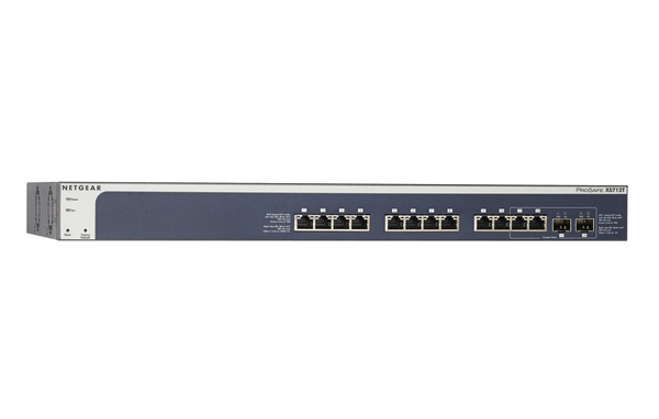 NETGEAR XS712T - V2 - kytkin - L2+ - smart - 12 x 10GBase-T + 2 x jaettu 10 Gigabit SFP+ - r&auml;kkiin asennettava