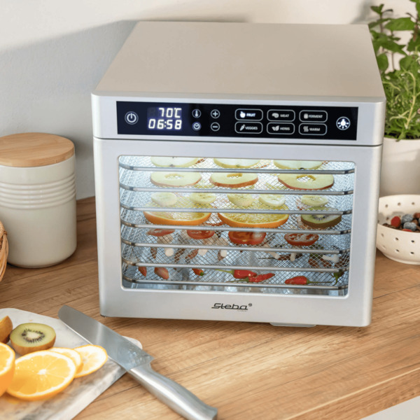 Steba ED 80 Steel Deluxe -kasvikuivuri, 500 W, Ruostumaton ter&auml;s / harmaa