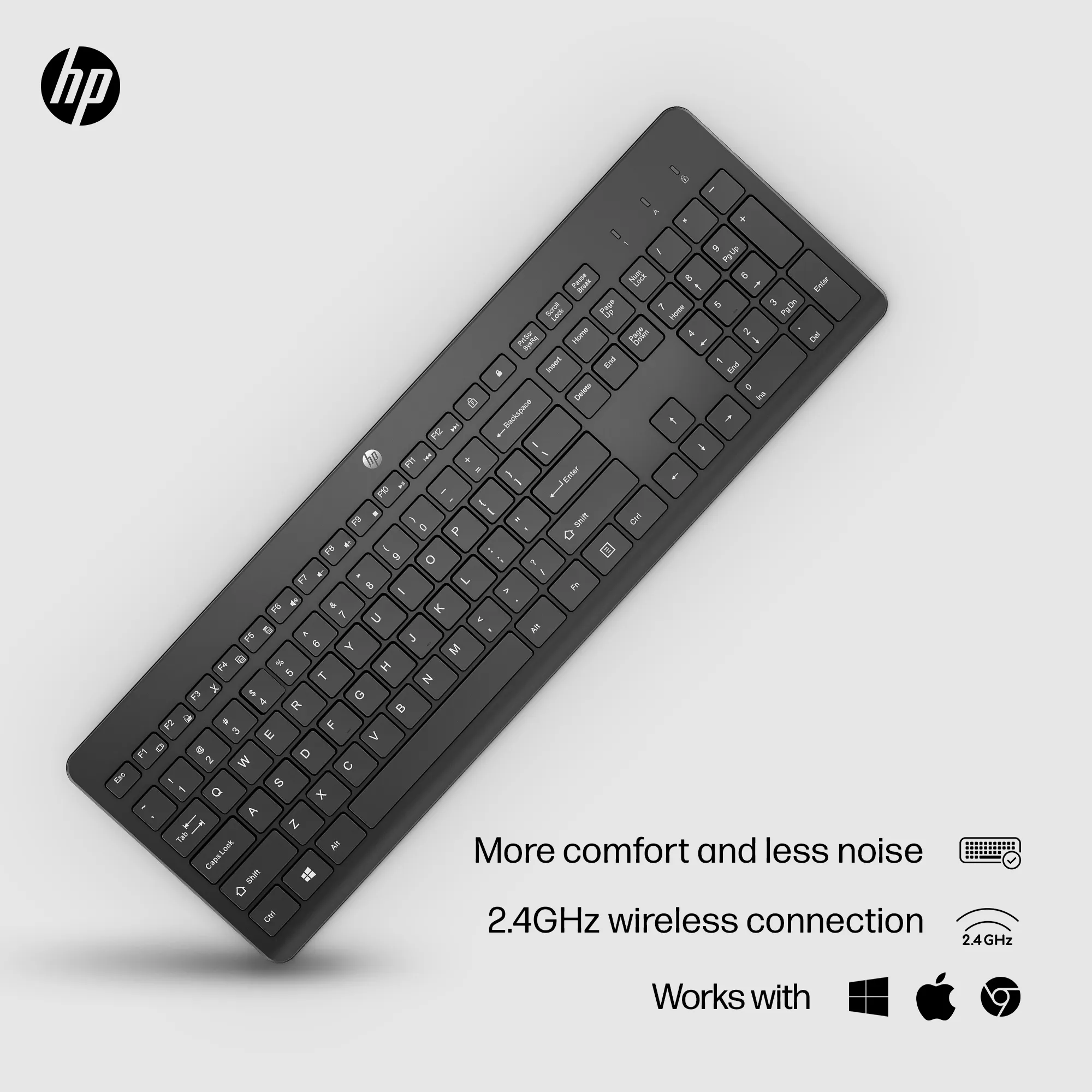 HP 230 Wireless Keyboard, Black - Nordic (Consumer)