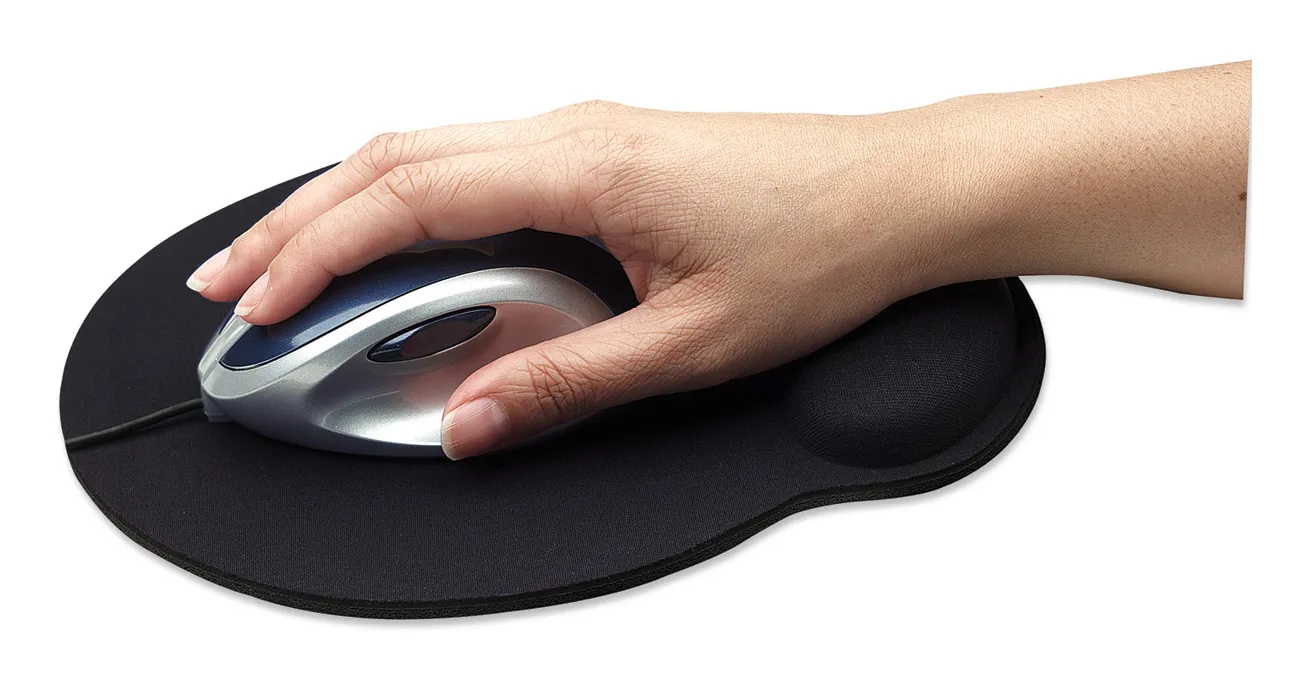 Manhattan - musmatta med handledsst&ouml;d, 203x240 mm, Svart