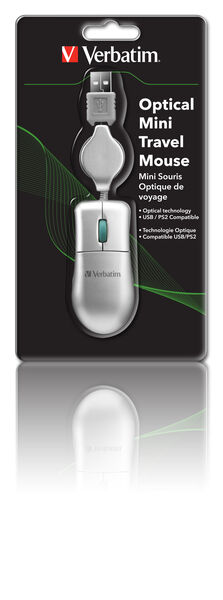 VERBATIM 49003 Optinen Mini Travel hiiri, langallinen. USB/PS2