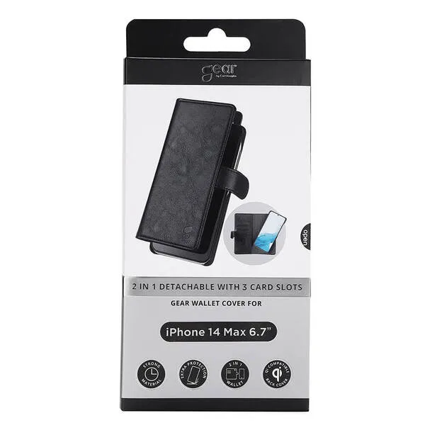 GEAR Wallet, iPhone 14 Plus - 2-in-1 plånboksfodra, Svart