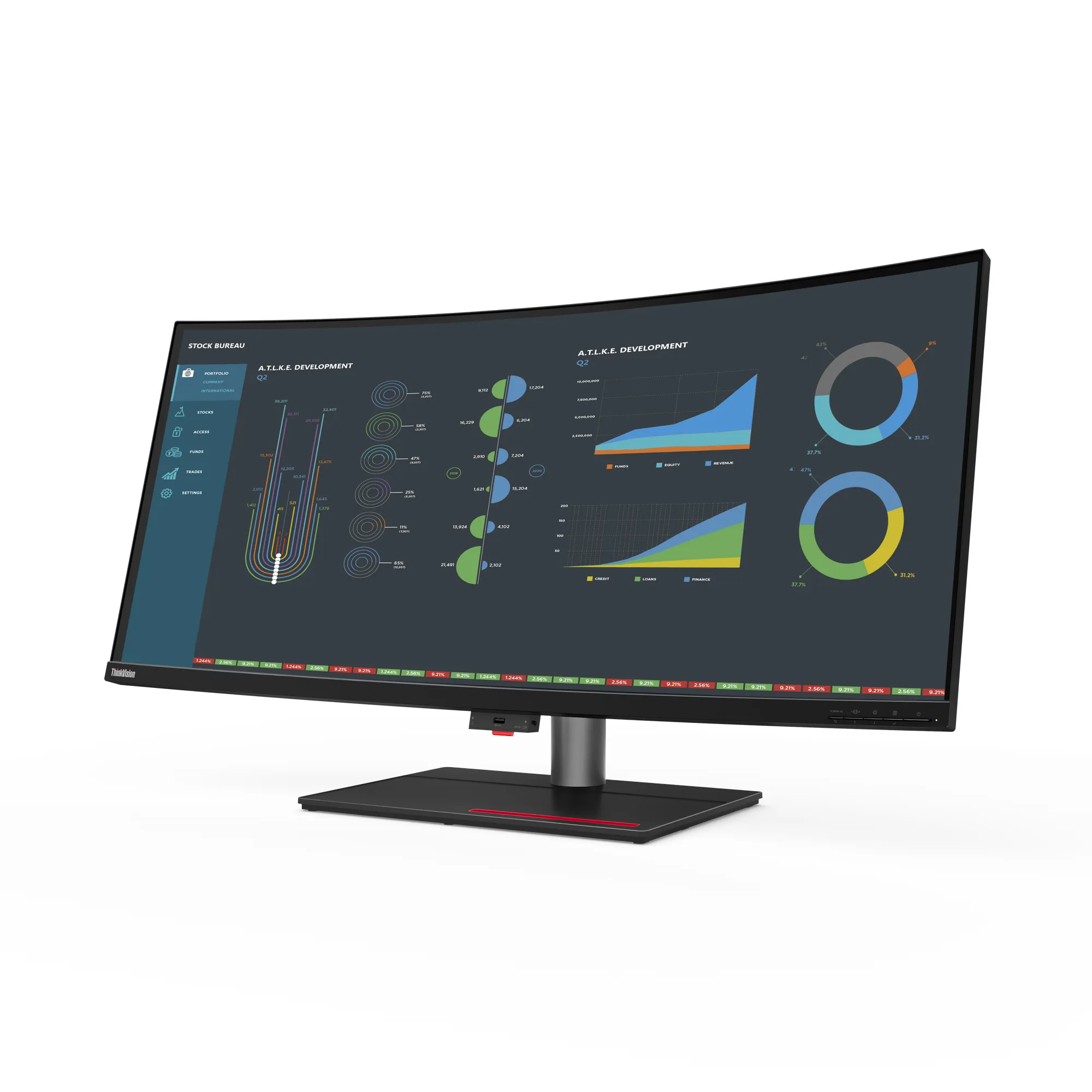 Lenovo ThinkVision P40w-20 39.7" UW5K, IPS curved sk&auml;rm med USB-C hub