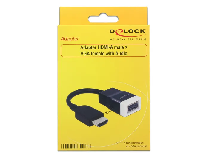 De-Lock  VGA – VGA + 3.5mm - adapter, Svart/Vit