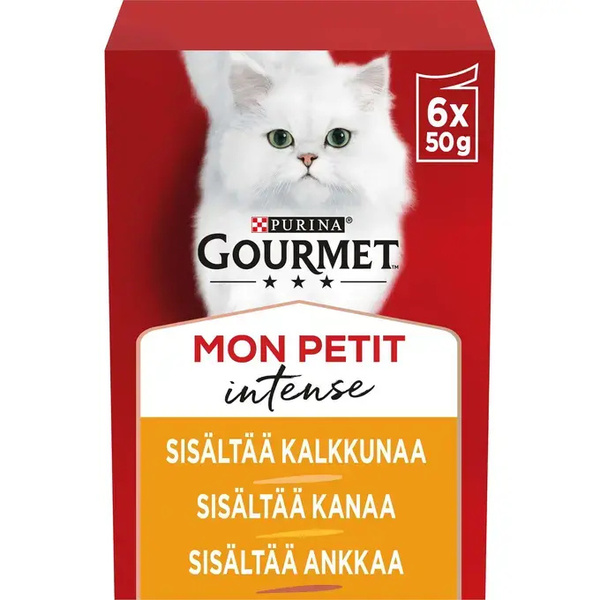 Purina Gourmet Mon Petit Poultry Mix, V&aring;tfoder f&ouml;r katt, Adult, 6 x 50 g