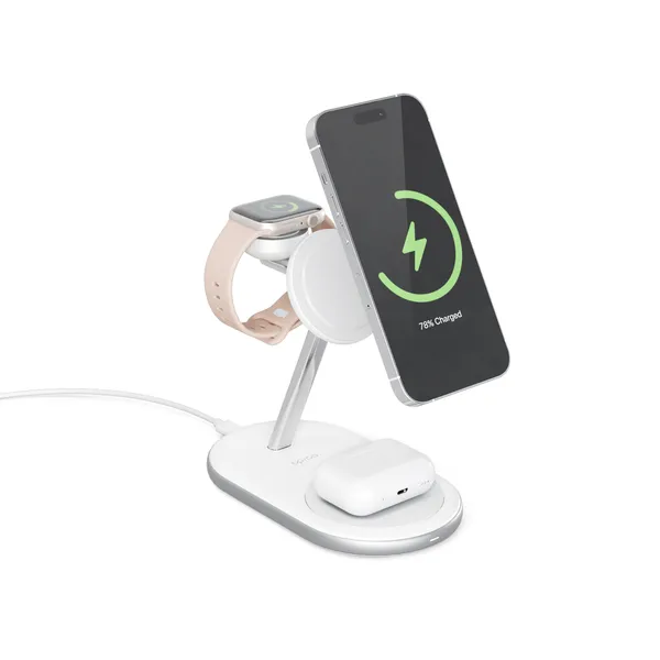 Epico 3in1 MagSafe Charging Stand - Charging 15W Type G - white