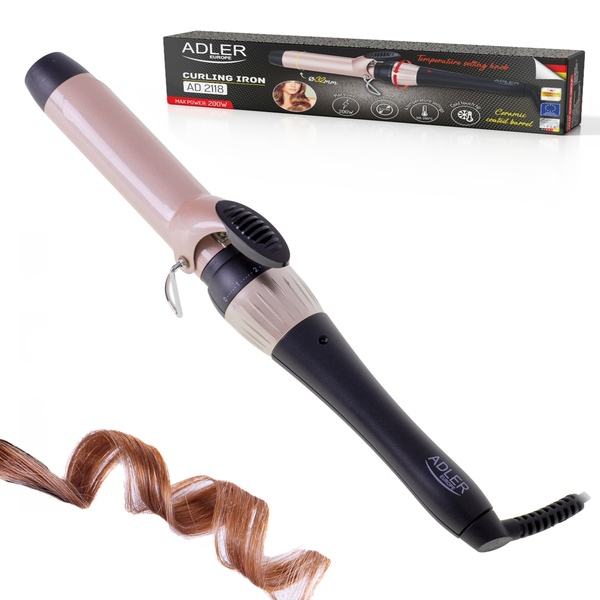 ADLER AD 2118 32mm Hair Curler, Black/Pink