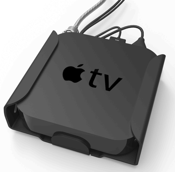 Maclocks New Apple TV (4th Generation) Secure Bracket - Asennuspakkaus (suojavarsi) tuotteelle Apple TV - korkeatasoinen alumiini - kiilt&auml;v&auml;n musta -kiinnitysli