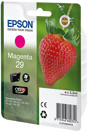 Epson 29 - 3.2 ml - magenta - alkuper&auml;inen - mustepatruuna malleihin Expression Home XP-235, 245, 247, 332, 335, 342, 345, 432, 435, 442, 445