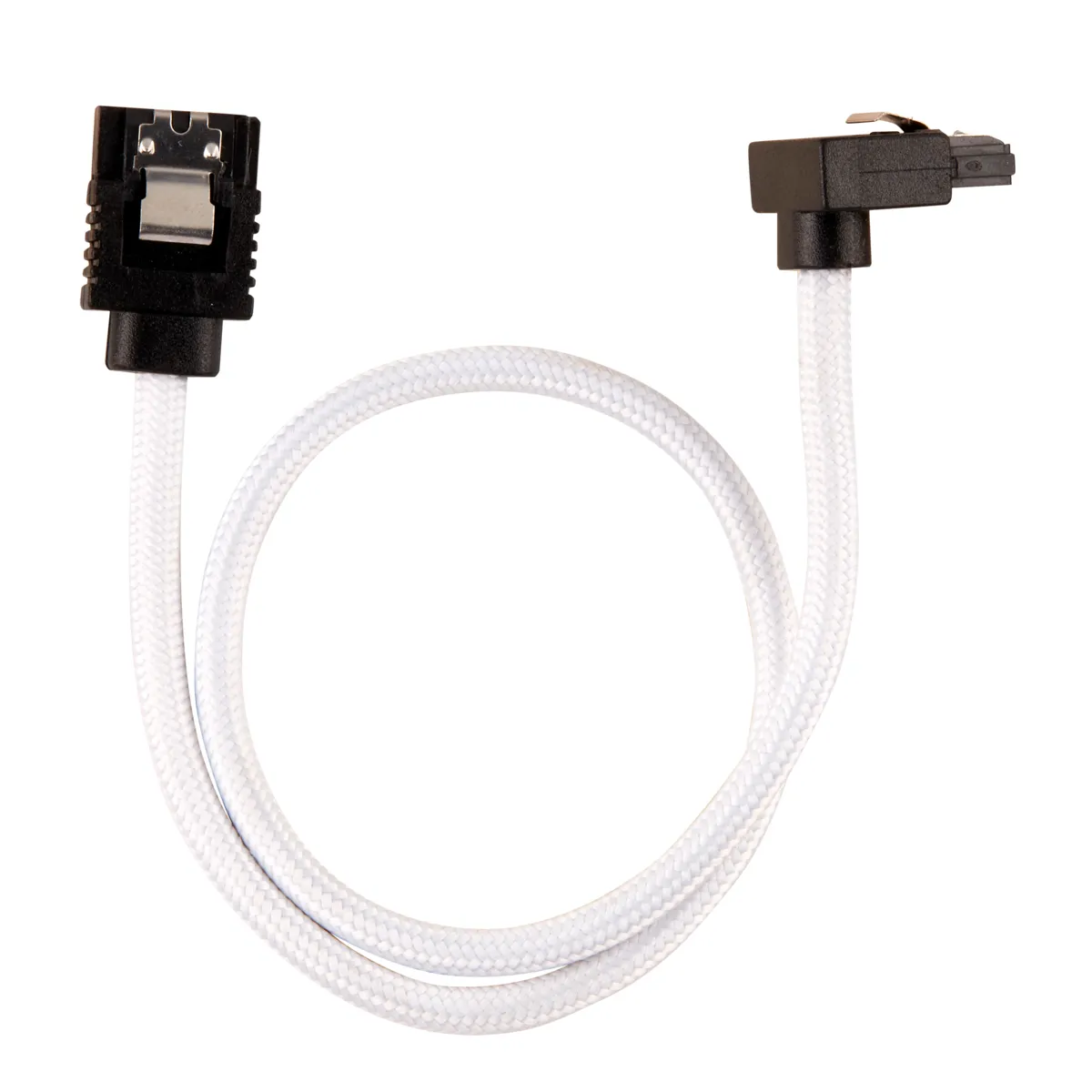CORSAIR Premium Sleeved SATA Data Cable Set with 90degree Connectors White 30cm