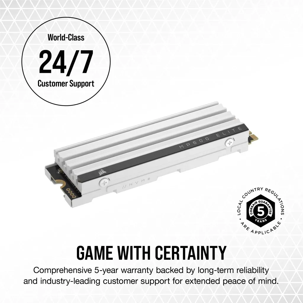CORSAIR MP600 ELITE 2TB M.2 PCIe 4.0 NVMe SSD with Heatsink