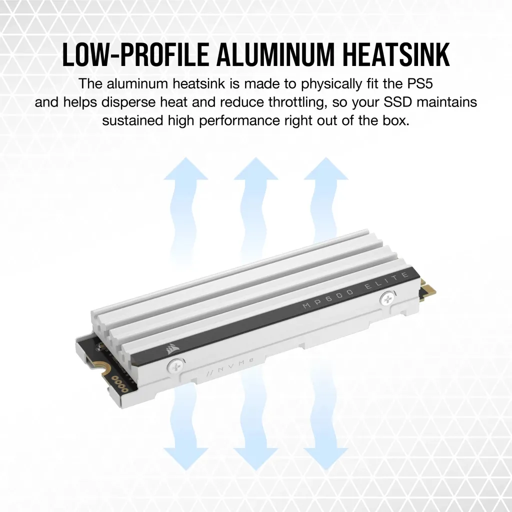 CORSAIR MP600 ELITE 2TB M.2 PCIe 4.0 NVMe SSD with Heatsink