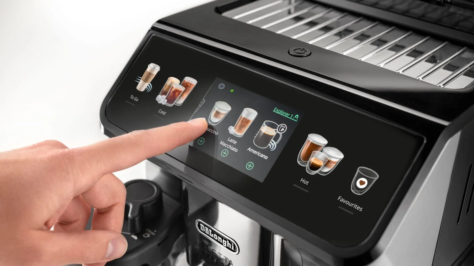 Delonghi Eletta Explore ECAM 450.55.S - espresso machine, fully automatic, Black, Silver