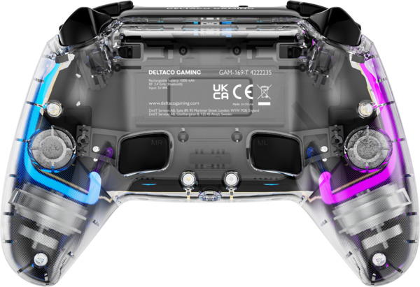 Deltaco Gaming. RGB - gamepad, transparent (PS4/Switch/PC/Android/iOS)