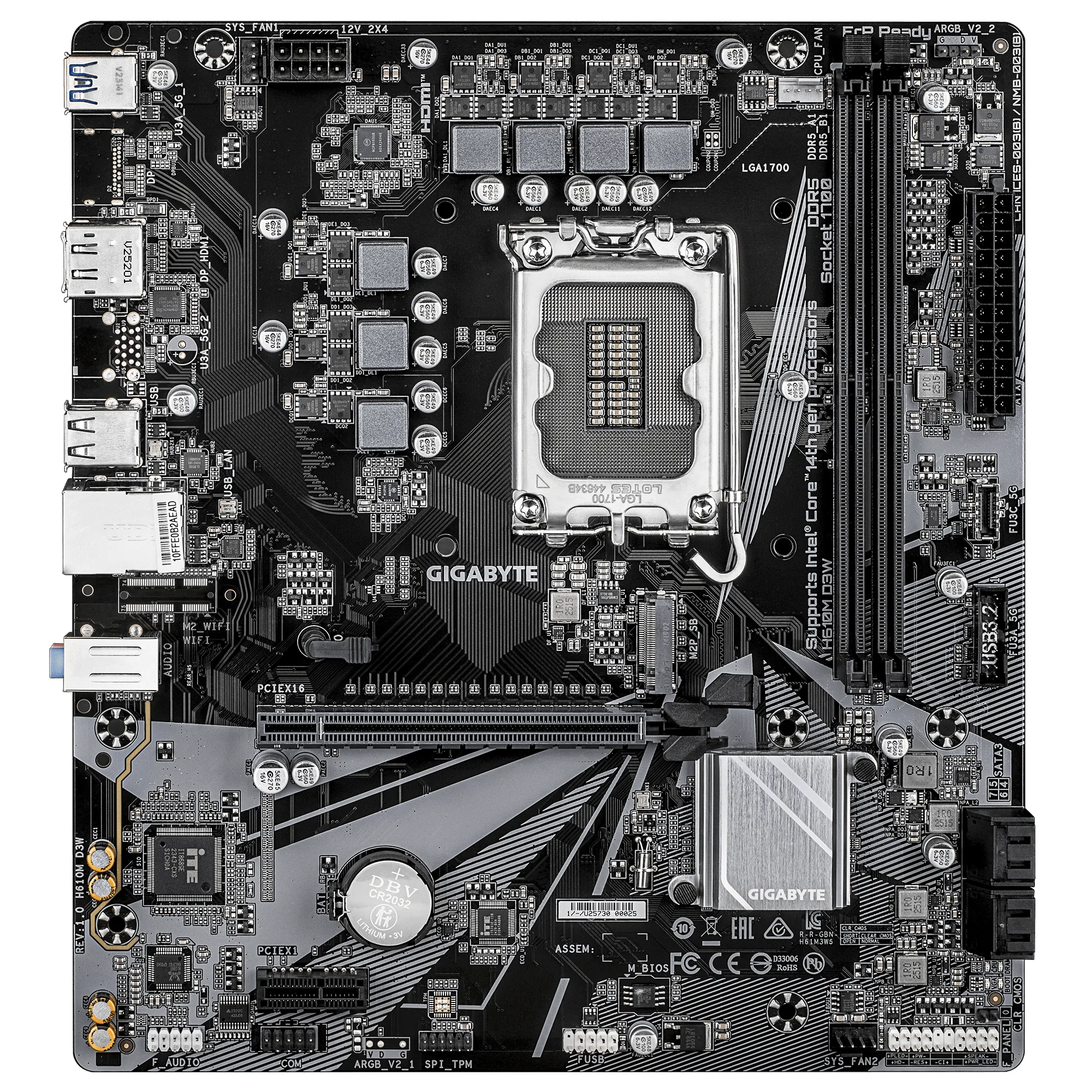 Gigabyte H610M D3W DDR5 LGA1700 mATX Motherboard