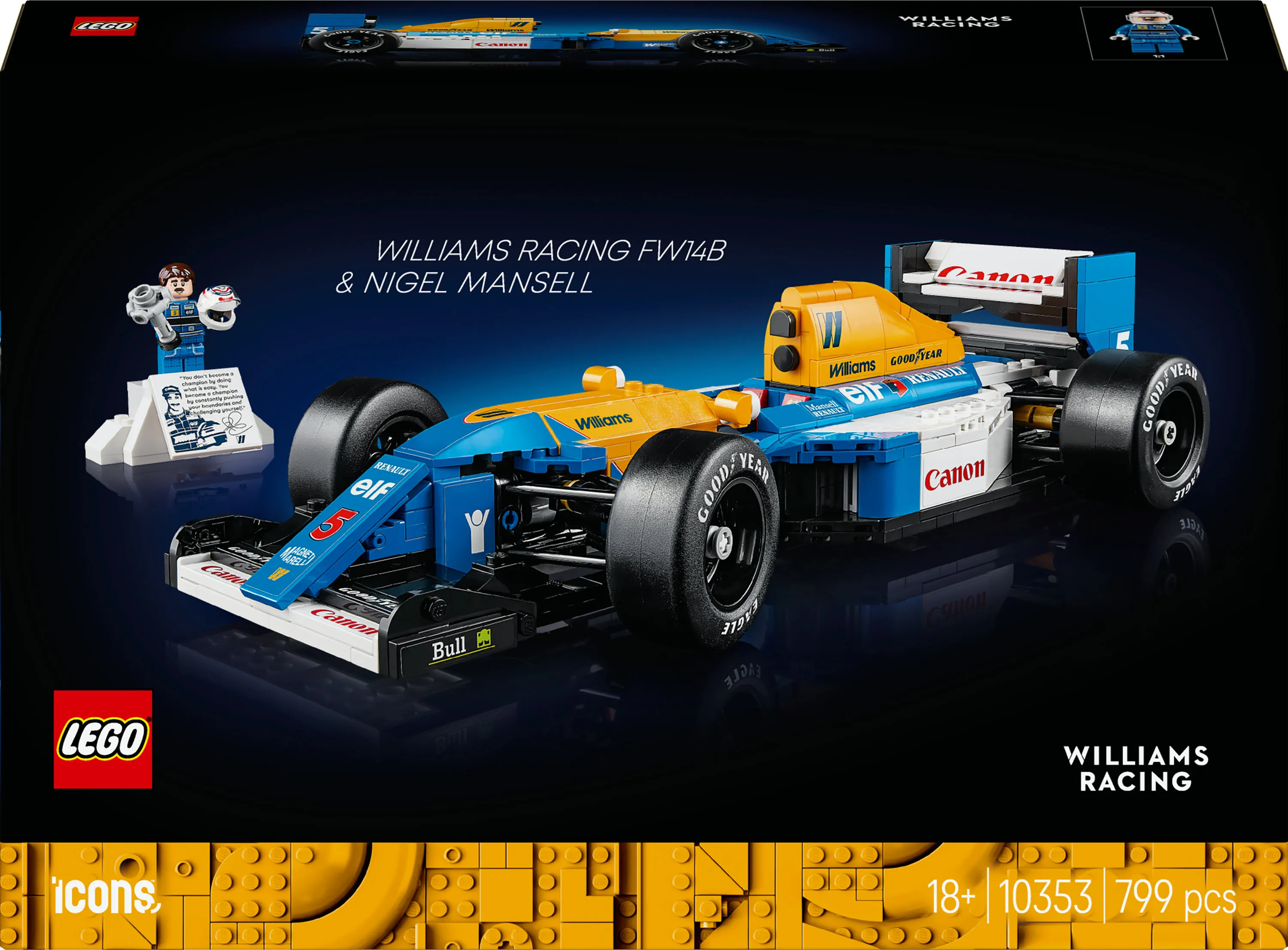 LEGO Icons Williams Racing FW14B and Nigel Mansell 10353