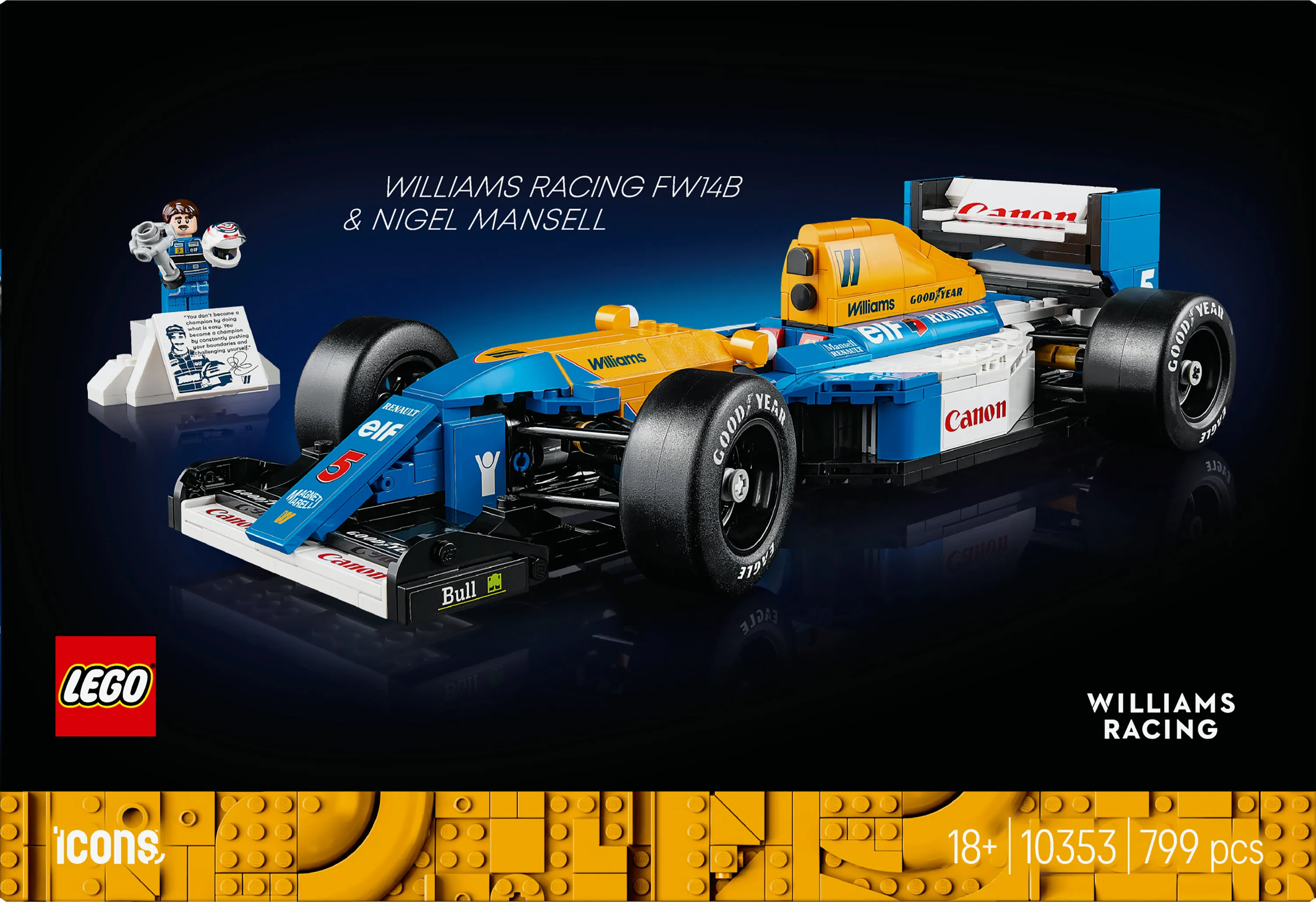 LEGO Icons Williams Racing FW14B and Nigel Mansell 10353