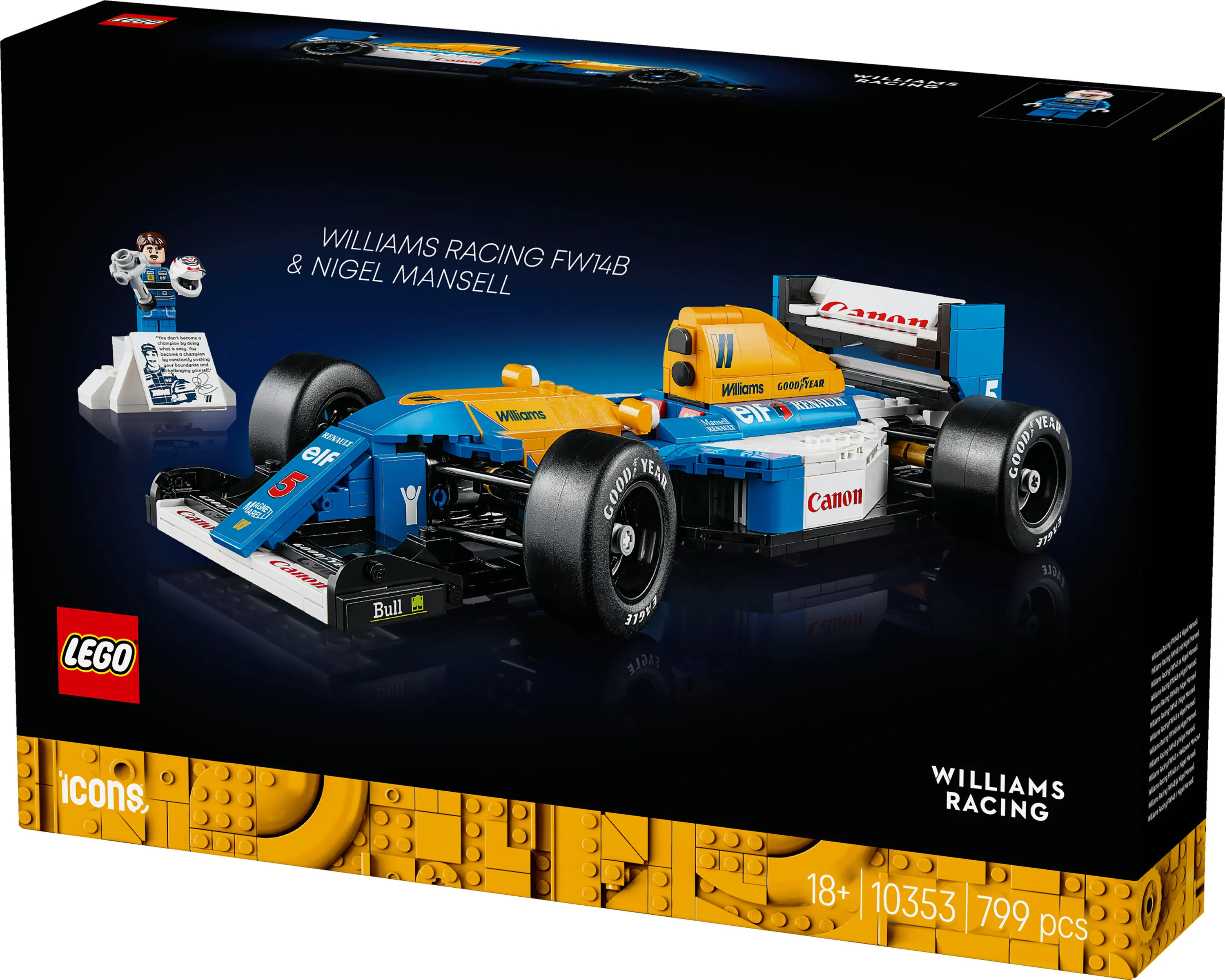 LEGO Icons Williams Racing FW14B and Nigel Mansell 10353