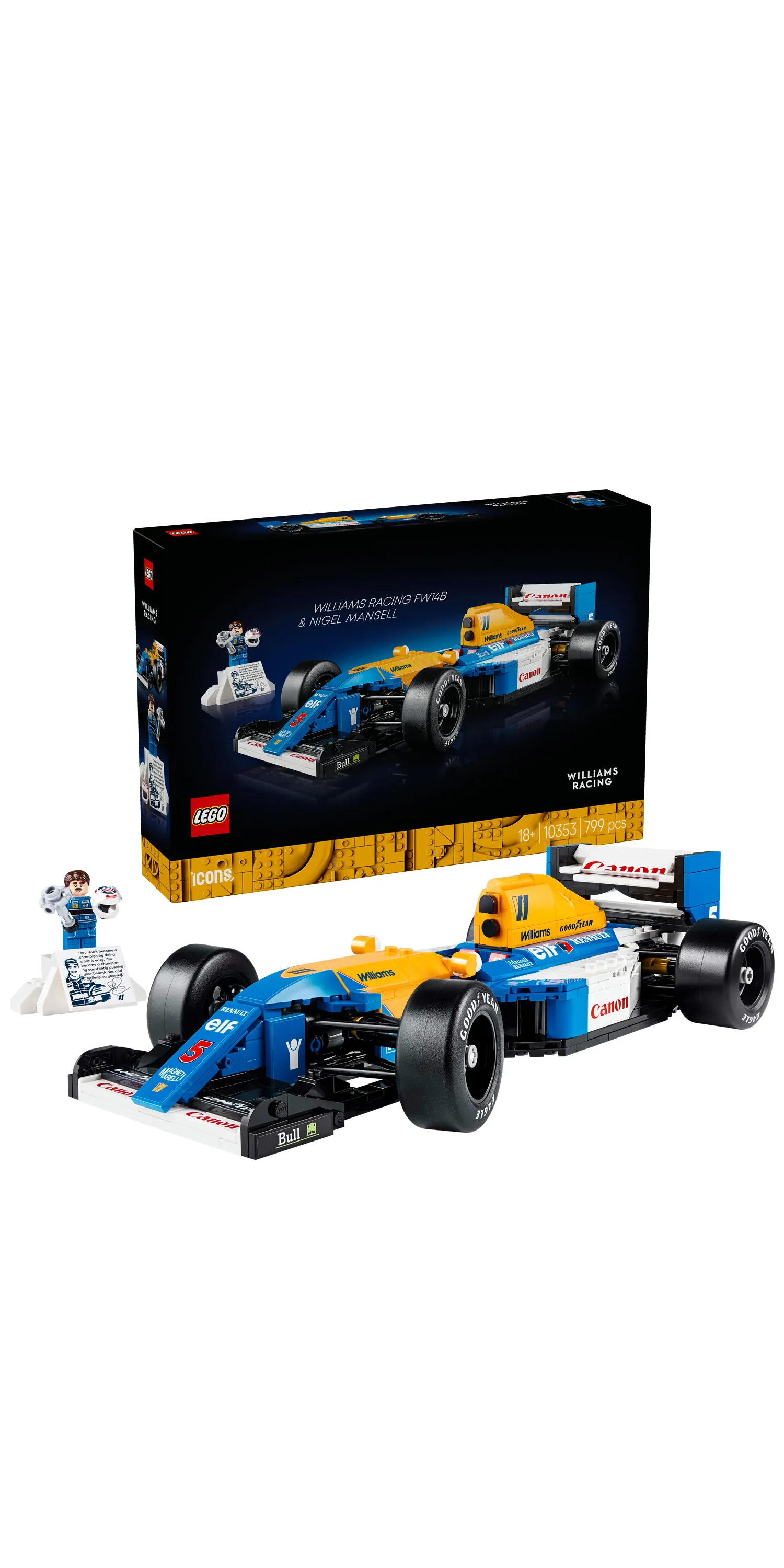 LEGO Icons Williams Racing FW14B and Nigel Mansell 10353