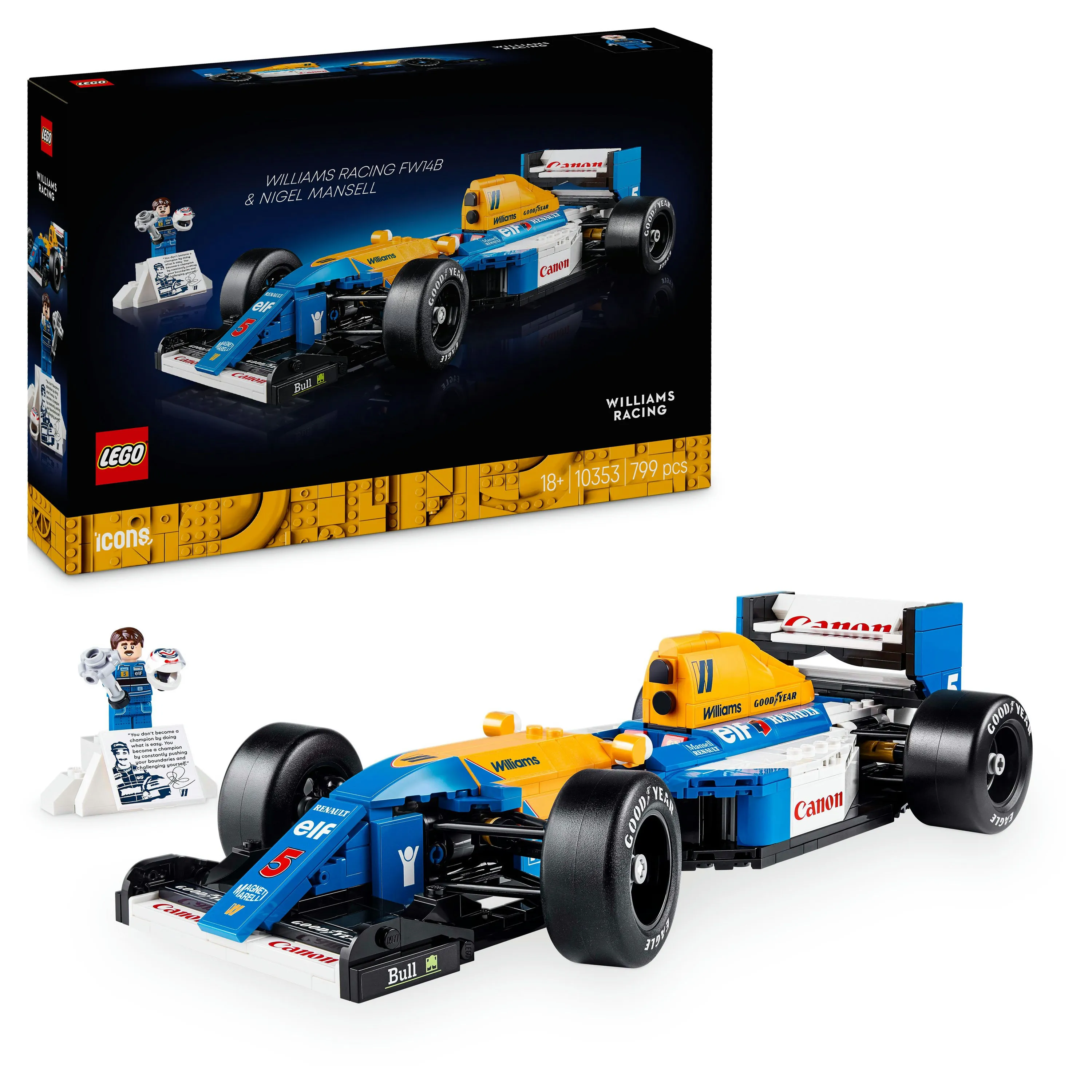 LEGO Icons Williams Racing FW14B and Nigel Mansell 10353