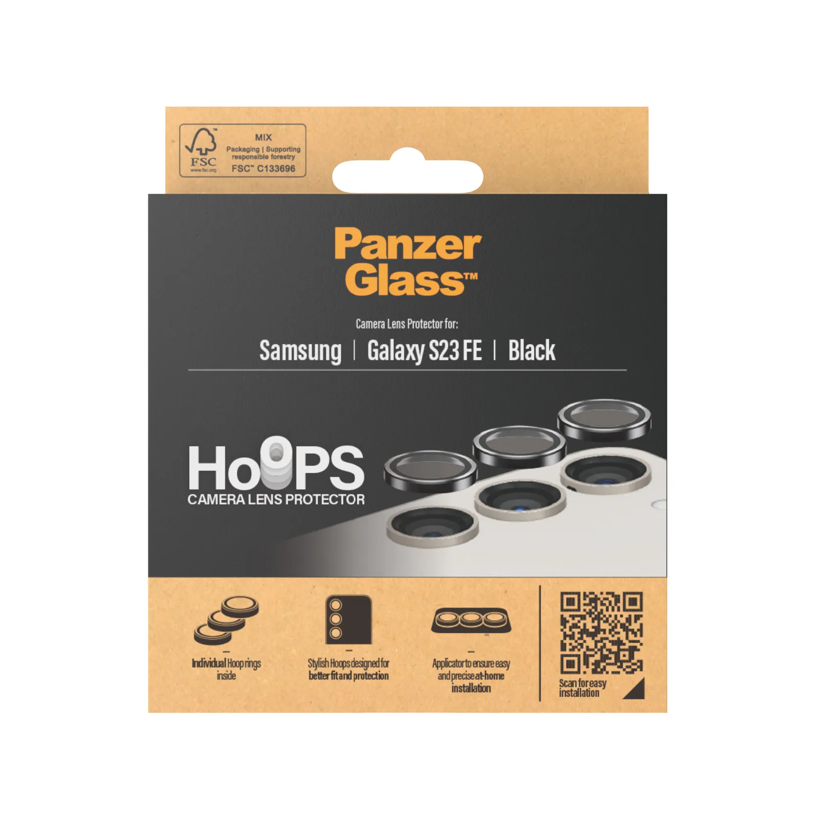 PanzerGlass Hoops Camera Lens - Samsung S23 FE Black