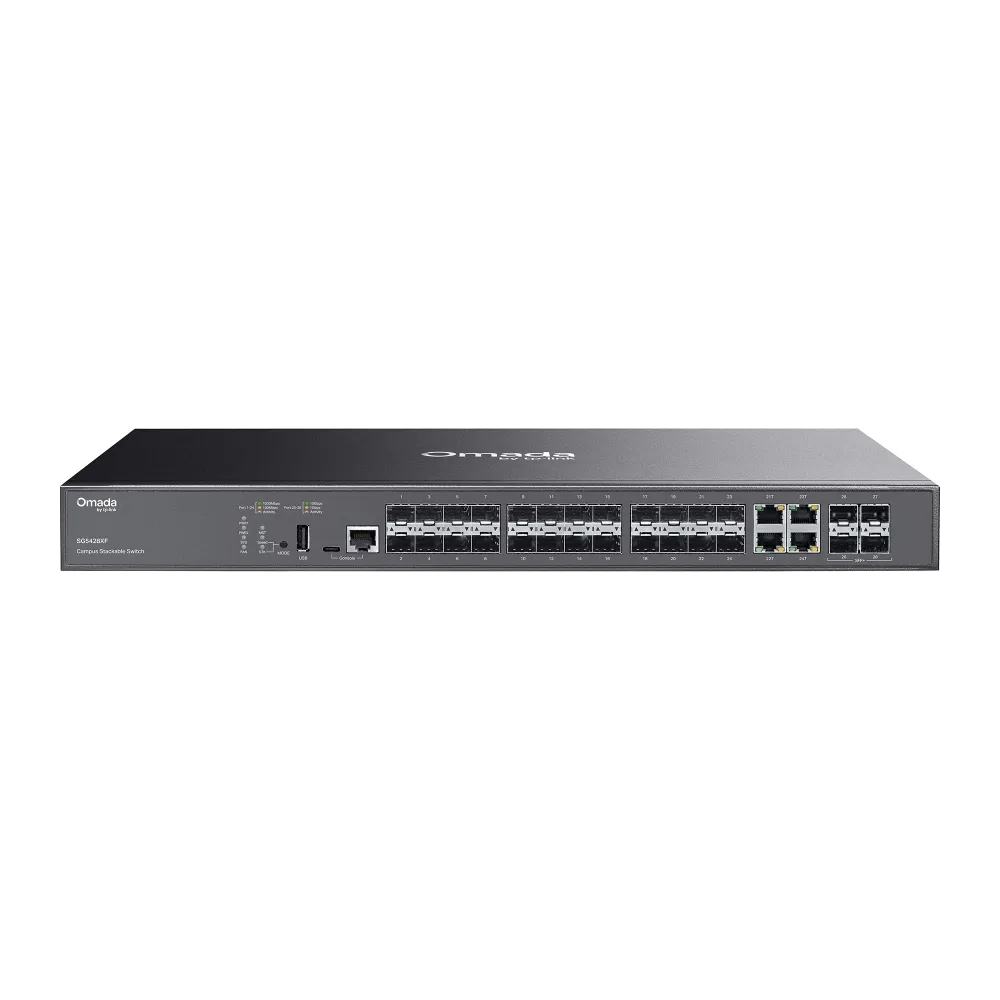 TP-LINK Omada SG5428XF - Hallittava Layer 3 -kytkin, musta