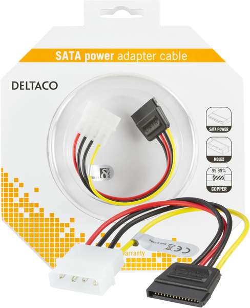 DELTACO virtakaapeli Serial ATA kiintolevyille.