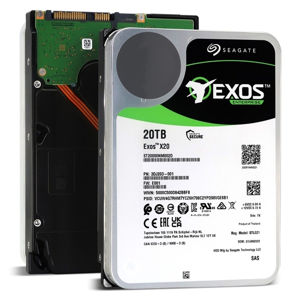 Seagate Exos X20 3.5&quot;, 20 Tt, 7200 RPM, 256 MB, 512e/4Kn SAS -kovalevy (Enterprise)