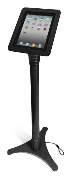 Compulocks iPad Secure Executive Enclosure with Adjustable Floor Stand Kiosk Black - Teline tuotteelle tabletti - metalli, alumiini, valurauta - musta - lattial
