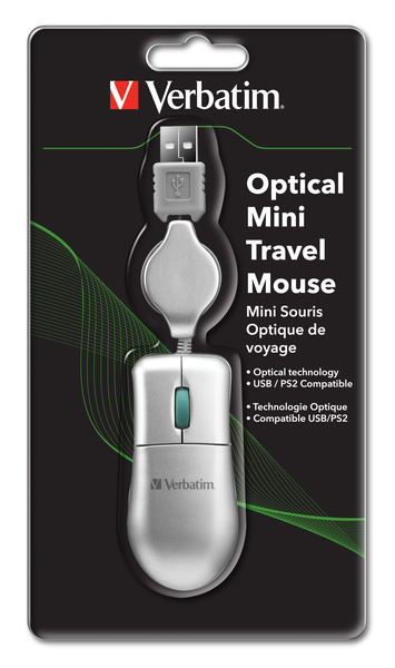VERBATIM 49003 Optinen Mini Travel hiiri, langallinen. USB/PS2