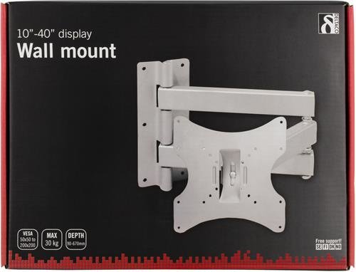 DELTACO sein&auml;kiinnike LCD/plasmalle 2 nivelt&auml; VESA 75/100/200 max 30