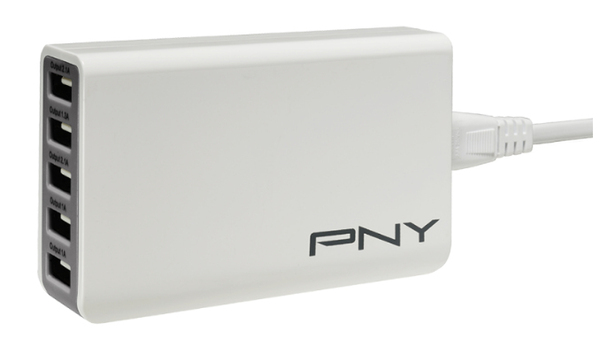 PNY MULTI-USB UK WALL-CHARGER - 5-USB-PORTS 25W IN