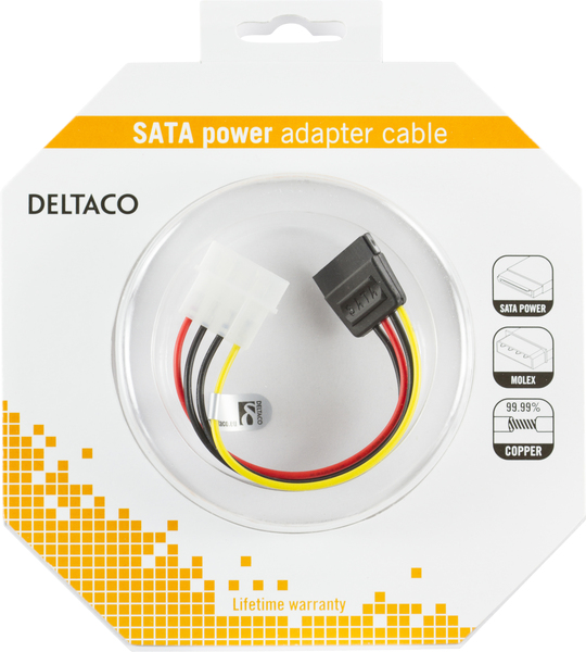 DELTACO Str&ouml;mkabel f&ouml;r Serial ATA h&aring;rddiskar