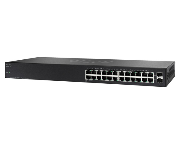 Cisco Small Business SG110-24 - Kytkin - hallitsematon - 22 x 10/100/1000 + 2 x combo Gigabit SFP - r&auml;kkiin asennettava