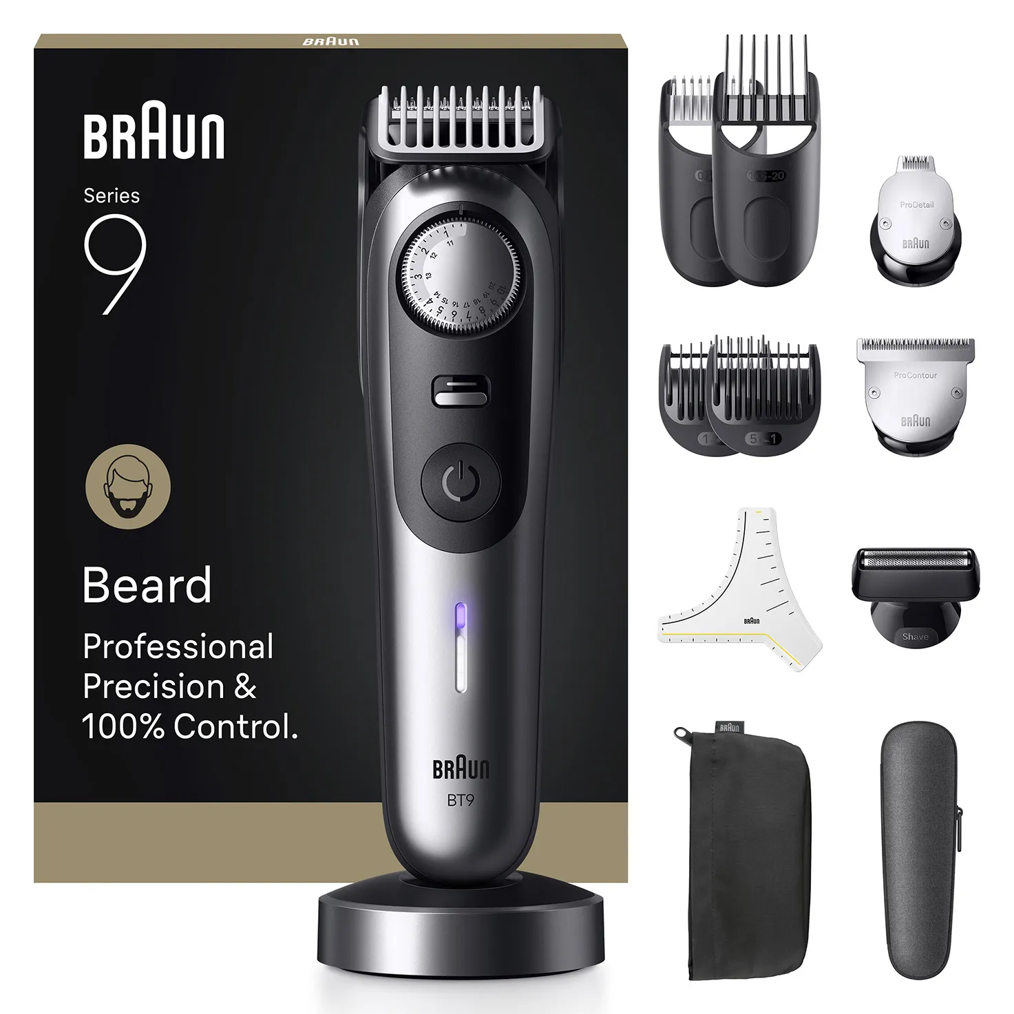 Braun Series 9 BT9560 m&auml;rk&auml;- ja kuiva-ajoon -partatrimmeri