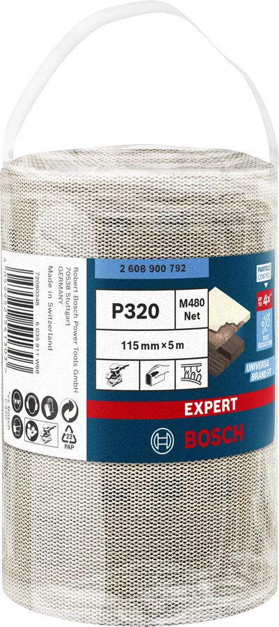 Bosch Expert M480 net sanding roll 115mm, K320, sanding sheet (5 meters)