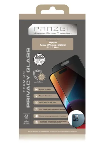 Panzer Full-Fit Privacy Glass, iPhone 15 Pro - skärmskydd