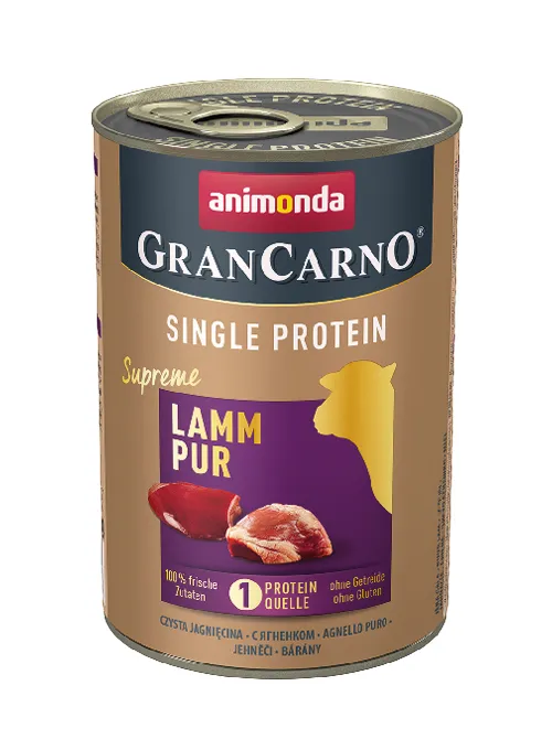 Animonda GranCarno Adult Lamb, Wet food for dogs, Single Protein, 400g