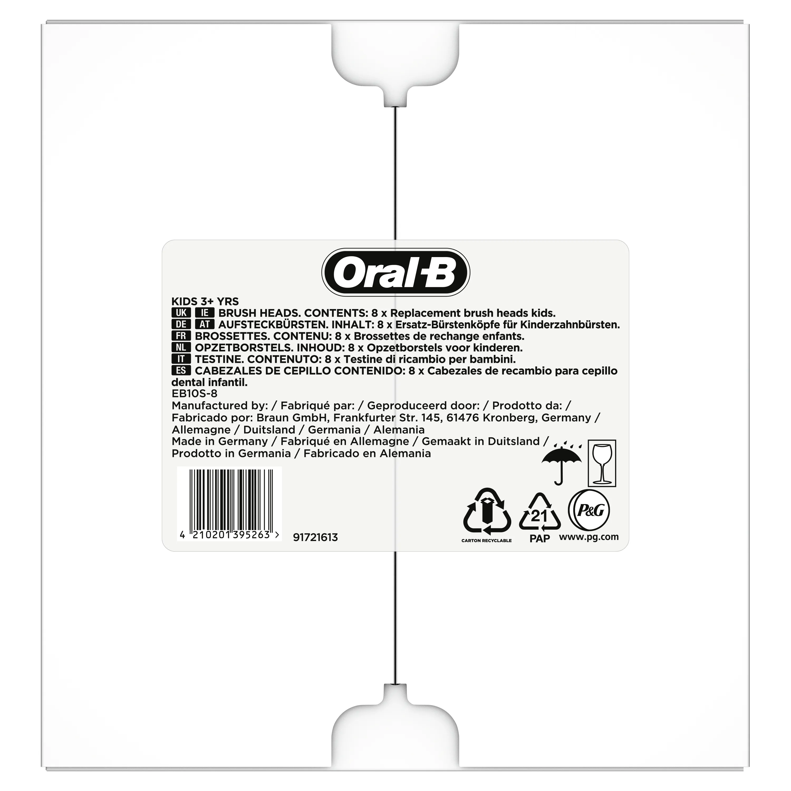 Braun Oral-B Kids Frozen - brush head, 8-pack, white