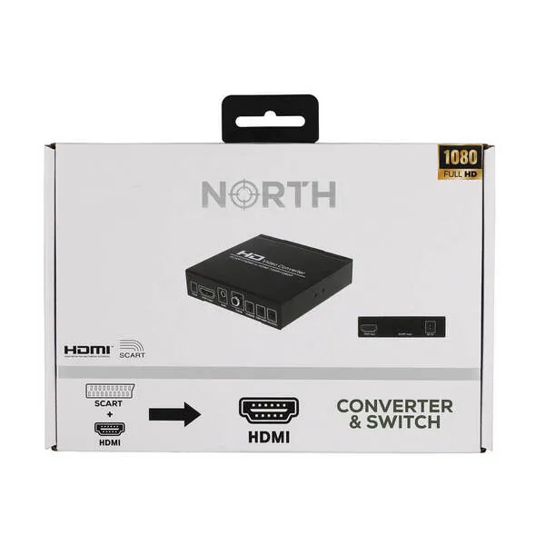 NORTH SCART+HDMI to HDMI HD Converter and Switch Black