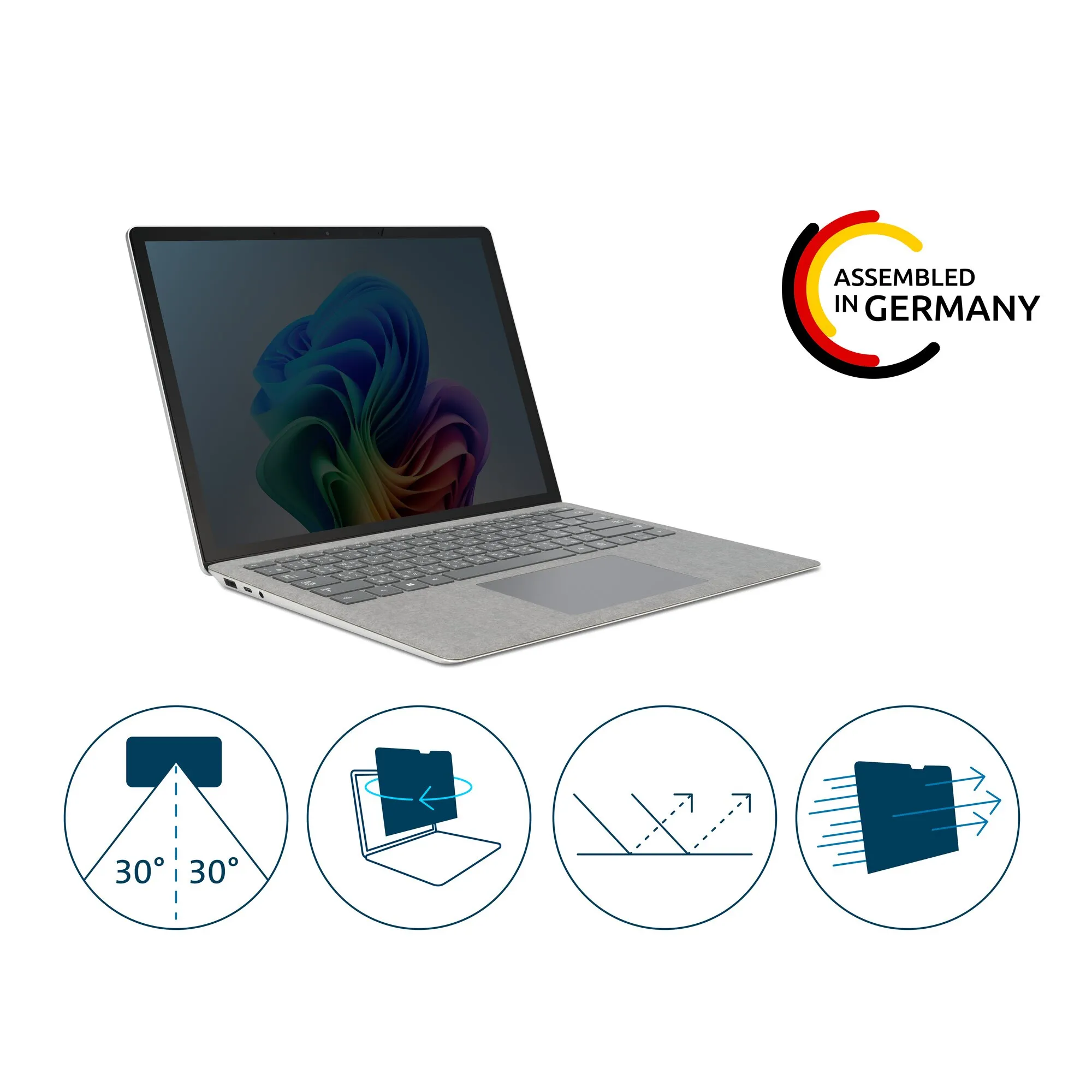 Kensington 2-way Removable 15" Privacy Screen for Surface Laptop, 16:9