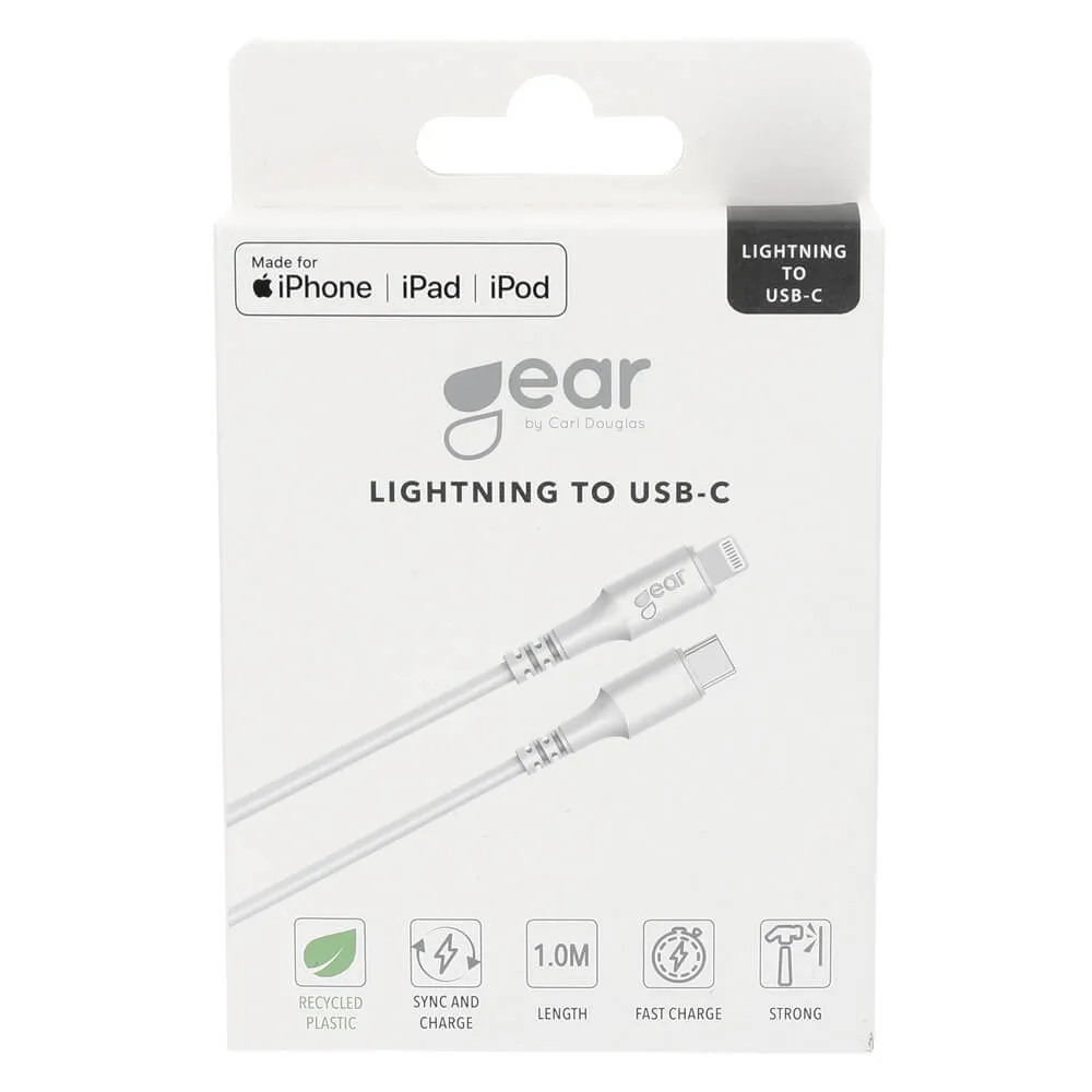 GEAR 665103 USB-C to Lightning cable, 1 m, White