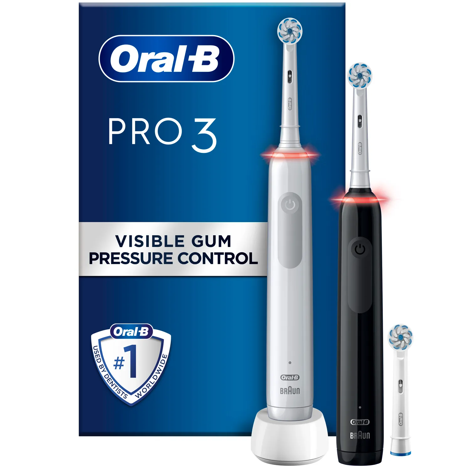 Oral-B Pro3 3900N Duo - electric toothbrush, 2 pcs, white / black