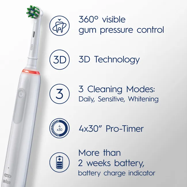 Oral-B Pro3 3900N Duo - electric toothbrush, 2 pcs, white / black